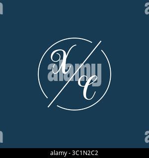 Initial letter XC logo monogram with circle line style vector graphic vector graphic Stock Vector