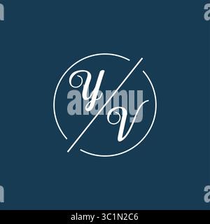 Initial letter YV logo monogram with circle line style vector graphic vector graphic Stock Vector