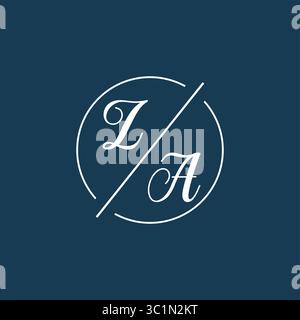 Initial letter ZA logo monogram with circle line style vector graphic vector graphic Stock Vector