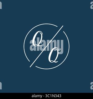 Initial letter QQ logo monogram with circle line style vector graphic vector graphic Stock Vector