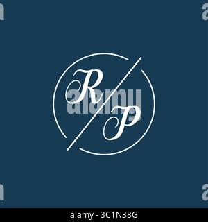 Initial letter RP logo monogram with circle line style vector graphic vector graphic Stock Vector