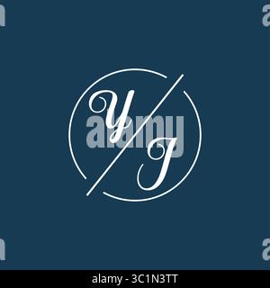 Initial letter YJ logo monogram with circle line style vector graphic vector graphic Stock Vector
