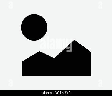 Sunset Sun Set Rise Sunrise Picture Gallery Photo Landscape Nature Mountain Moon Sky Bright Black White Vector Icon Sign Symbol Graphic Artwork Stock Vector