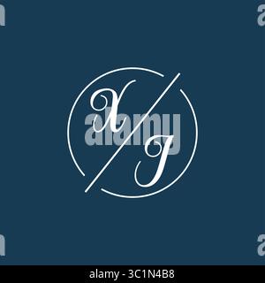 Initial letter XJ logo monogram with circle line style vector graphic vector graphic Stock Vector
