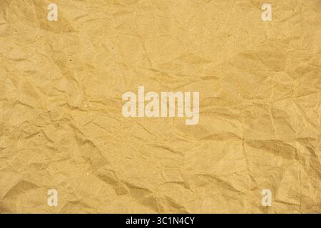 seamless crumpled brown paper background horizontal Stock Photo