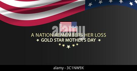 A Nation Remembers Gold Star Mothers Day Banner Stock Vector