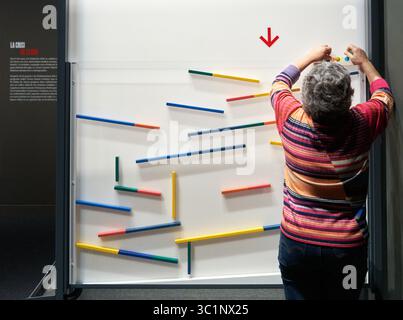 The Neo-Kantian philosophical work of Ernst Cassirer, Uncertain Times, Germany Between the Wars, The Weimar Republic, Exposition, CaixaForum, Barcelona, Spain. Stock Photo