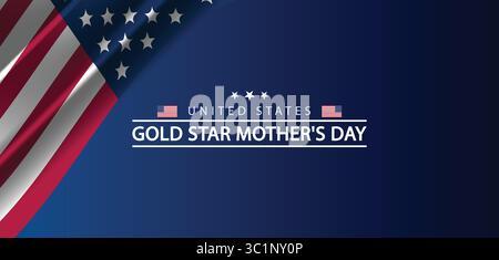 United States Gold Star Mothers Day Flag Banner Stock Vector