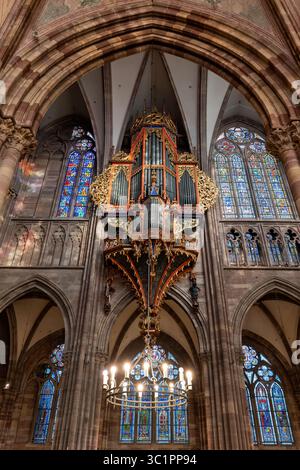 Grand Church Interior with Stained Glass and Marble Columns Stock Photo ...