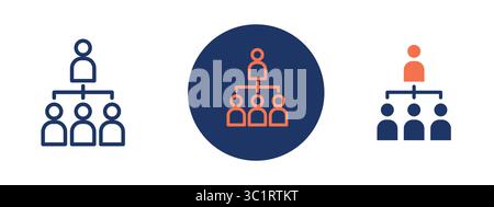 A blue circle with people in it and a red circle with a person in it. The blue circle is a family tree and the red circle is a person standing in the Stock Vector