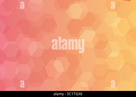 Geometric abstract background with a gradient of orange, pink and yellow hexagons, Modern and stylish design suitable for digital use, vector illustra Stock Vector
