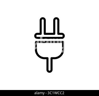 A minimalist outline of an electrical plug representing concepts of energy and power. Ideal for use in technology, utility, and electrical themes. Stock Vector