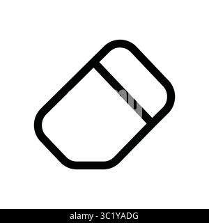 Black eraser icon, eraser tool outline. Hand drawn office symbol Stock Vector