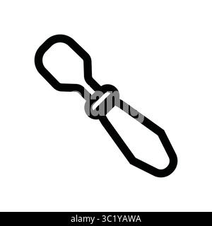 Square palette knife icon, simple black outline. Hand drawn art tool Stock Vector