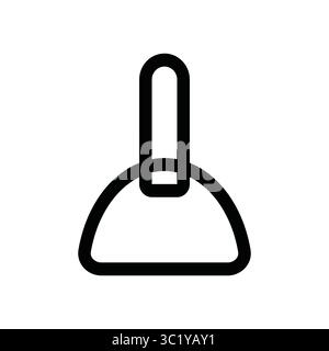 Paint scraper icon, simple black outline illustration. A tool for paint mixing and paint applying. Hand drawn painting tool. Stock Vector