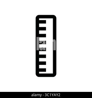 Ruler icon, simple outline. Hand drawn office symbol Stock Vector