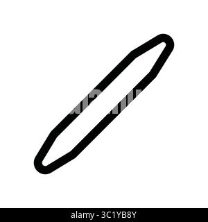 Blending stump icon for blending pencil drawings, tortillon icon for blending. Simple black outline illustration. Hand drawn art tool. Stock Vector