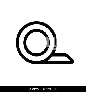 Black tape icon, simple outline. Hand drawn office element. Stock Vector