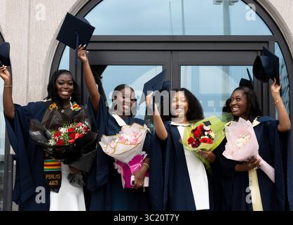 Birmingham City University graduation day, Centenary Square, Birmingham, UK Stock Photo
