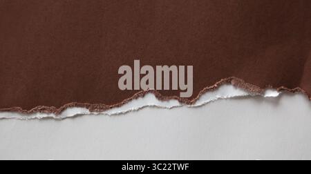 Ripped brown paper edge on white background Stock Photo