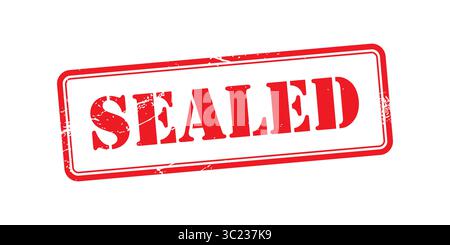 Red SEALED Stamp Vector illustration for Document Approval and Security Mark. Stamp with word sealed inside, vector illustration Stock Vector