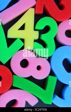 Colorful sponge numbers 1, 2 and 3 Stock Photo - Alamy