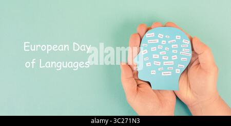 European Languages, Word Hello In Different Language Spoken In Europe, Concept Of Multilingual Business And Community, Multilingualism In The EU Stock Photo