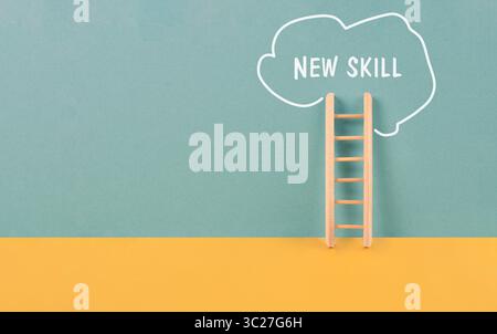 New Skill, Ladder Of Success, Education Concept, Having A Goal, Online Learning, Knowledge Is Power Strategy Stock Photo