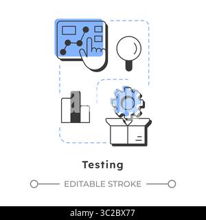 Testing modern linear concept icon Stock Vector
