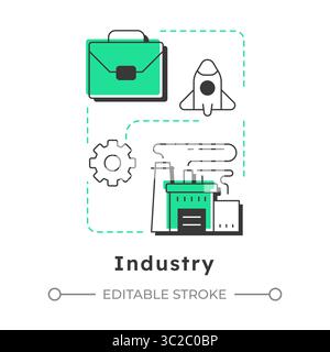 Industry modern linear concept icon Stock Vector