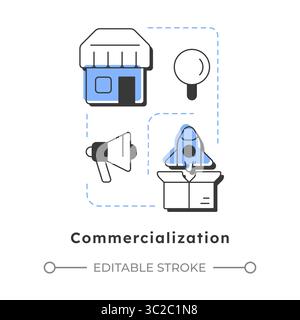 Commercialization modern linear concept icon Stock Vector