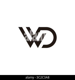 letter wd simple linked geometric loop logo vector Stock Vector