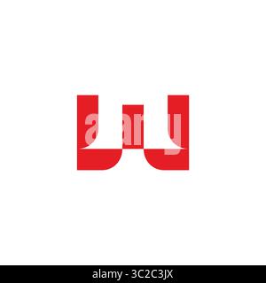 letter w curves simple geometric shape logo vector Stock Vector