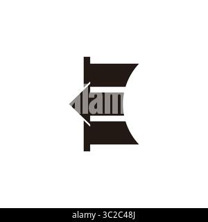 letter e simple geometric motion arrow stripes logo vector Stock Vector