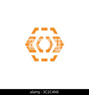 honey comb modern haxagonal stripes lines logo vector Stock Vector