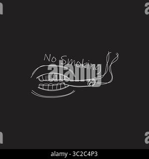 no smoking sketch illustration symbol vector Stock Vector