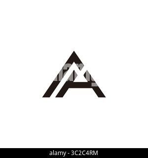letter ha ah simple triangles geometric linked logo vector Stock Vector