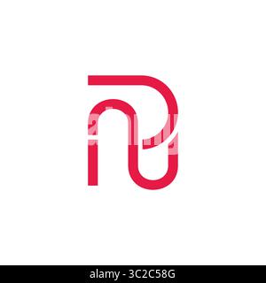 letter np simple curves loop linked geometric logo vector Stock Vector