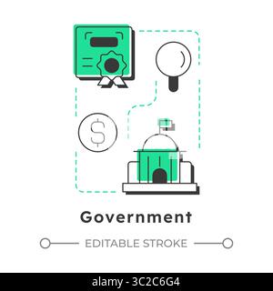 Government modern linear concept icon Stock Vector