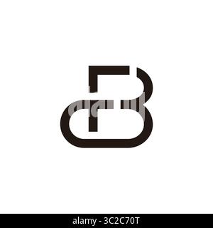 letter fcb simple geometric linear logo vector Stock Vector