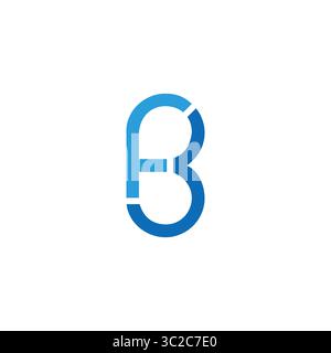 letter fb linked loop lines geometric logo vector Stock Vector