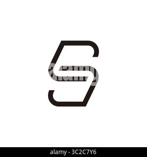 letter cjs simple geometric lines logo vector Stock Vector
