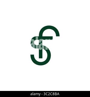 letter sf simple geometric loop lines logo vector Stock Vector