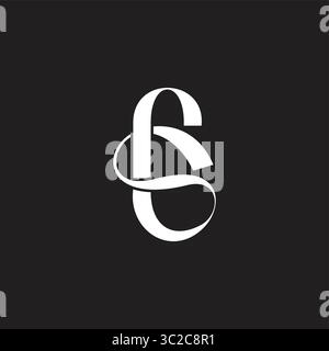 letter sr continue ribbon unique abstract logo vector Stock Vector