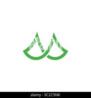 letter m infinity green mountain curves logo vector Stock Vector