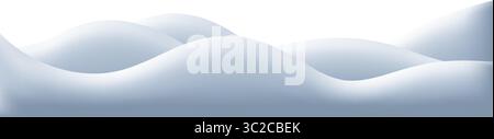 3D snow hill winter background with ground scene and snowy mountain pile. Ice landscape for poster with realistic texture and white snowdrift Stock Vector