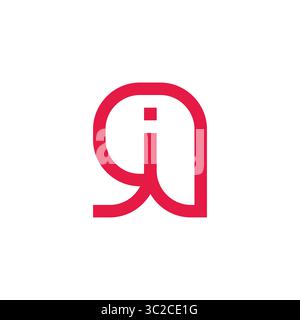 letters jq simple geometric lines logo vector Stock Vector