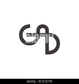letter gad simple geometric lines loop logo vector Stock Vector