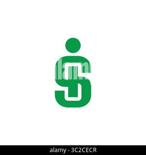 letter is human business money symbol  logo vector Stock Vector