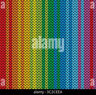 A seamless background with color knitted fabric. Stock Vector